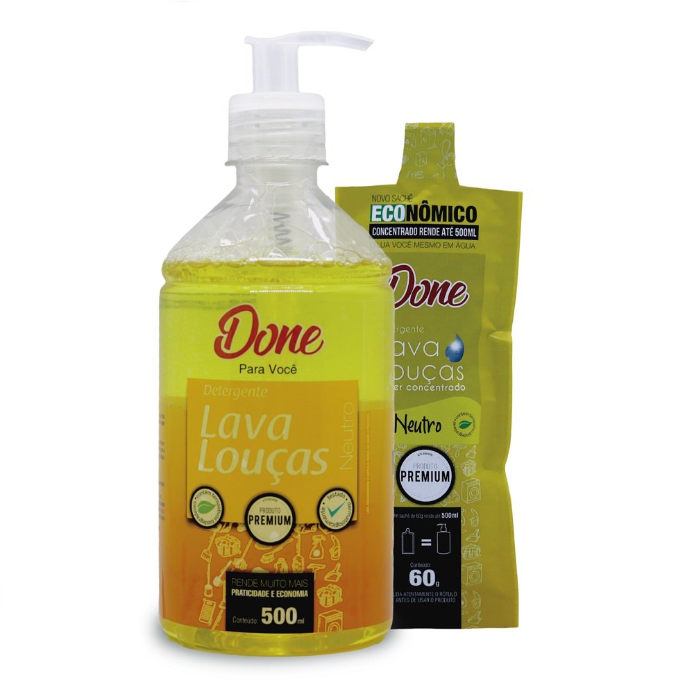 Kit Detergente pronto uso Neutro + Sachê 500ml - DONE