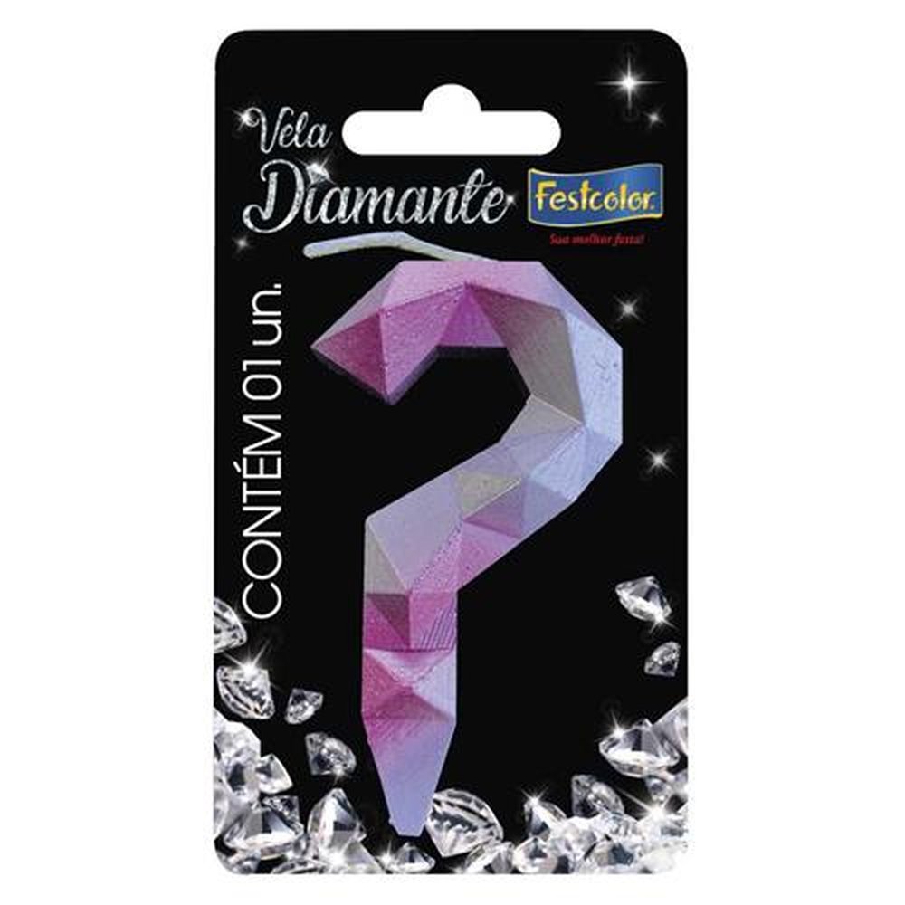 Vela Diamante Rosa Prateada N ?