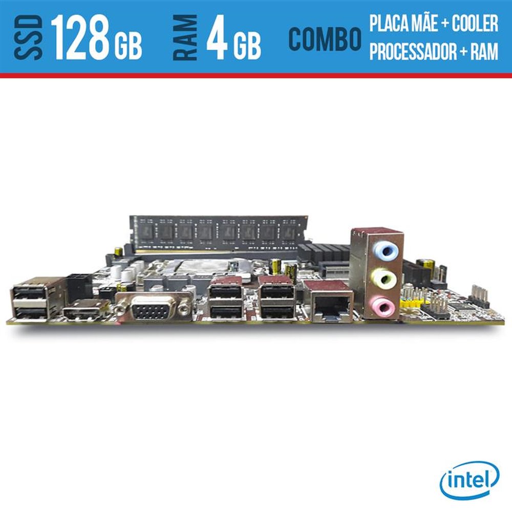 Combo Placa Mae com Processador I5 Memoria 4Gb + SSD 128 +Cooler