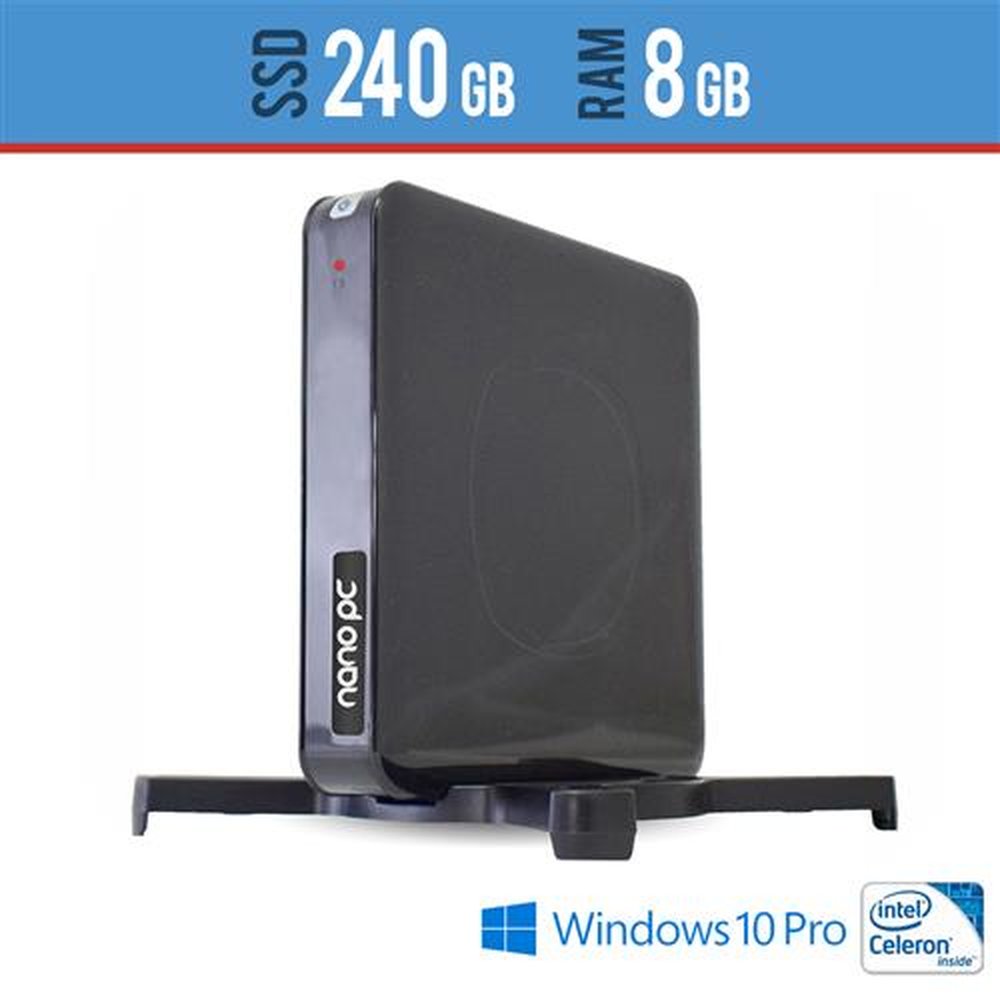 Mini PC intel NANO Celeron 8GB SD240GB Windows Pro c Wi Fi