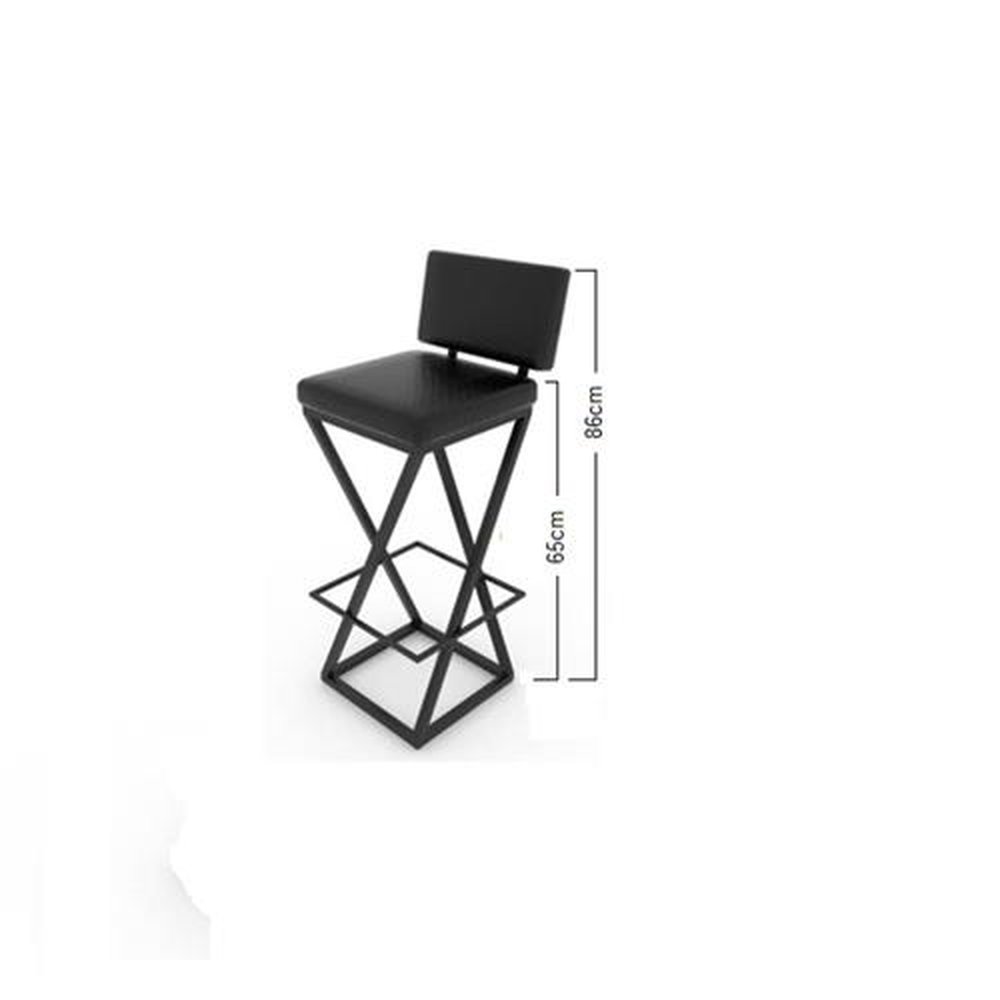 Banqueta Bistrô Baixa ¿ Estofada Preta ¿ Impermeável