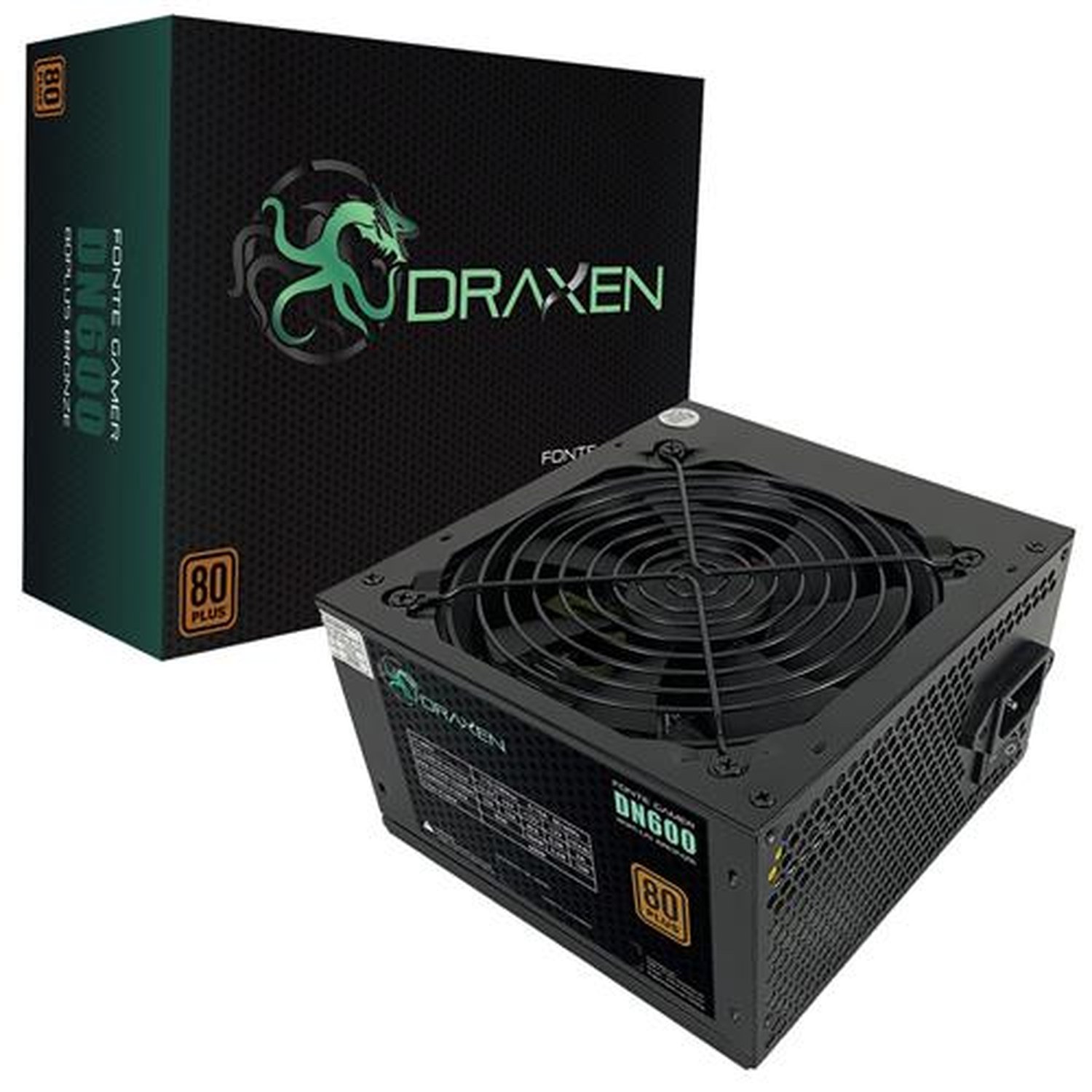 Fonte ATX 600W 80 Plus Bronze PFC Ativo DN600 DRAXEN
