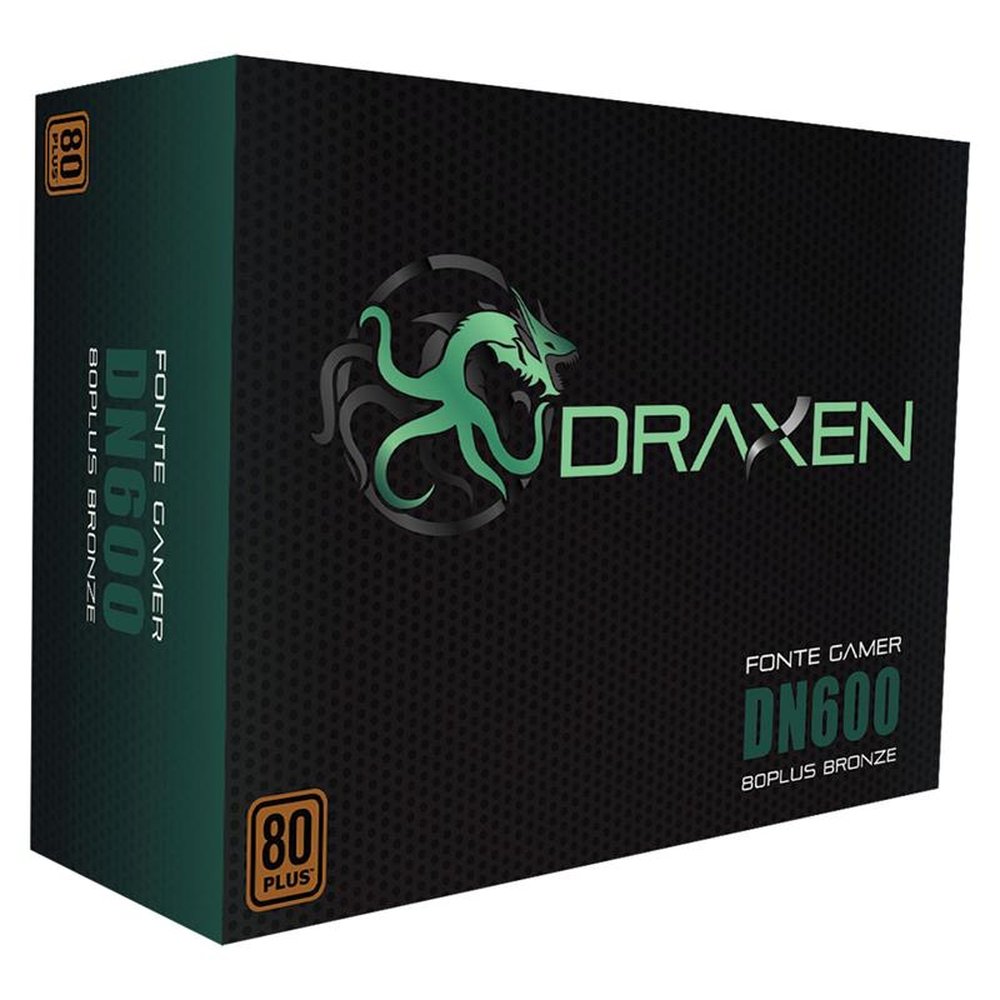 Fonte ATX 600W 80 Plus Bronze PFC Ativo DN600 DRAXEN