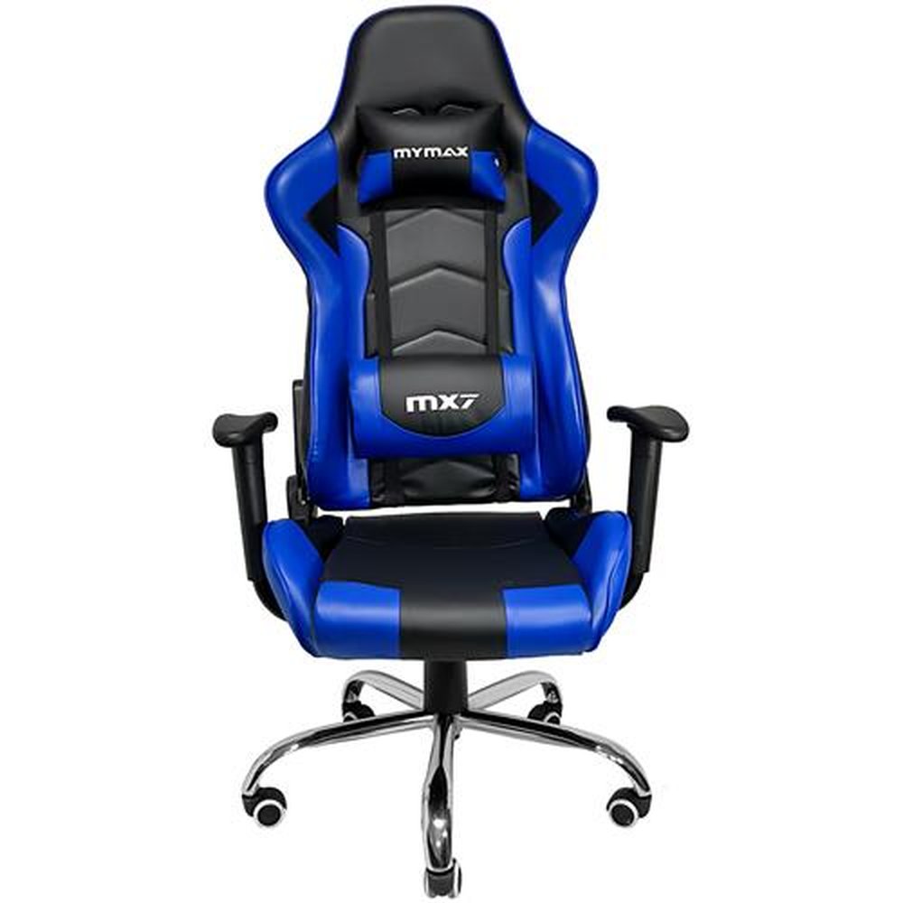 Cadeira Gamer MX7 Giratória Preto e Azul - Mymax