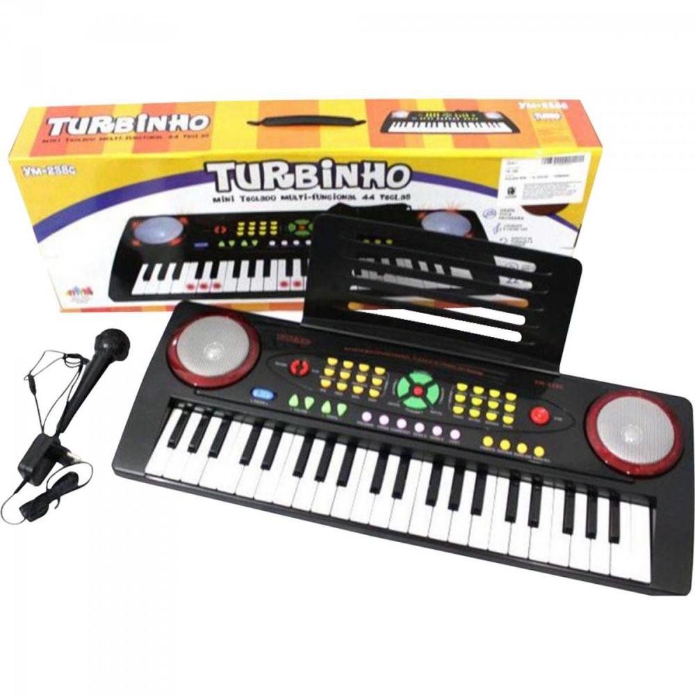 Teclado Infantil YM-238C Preto Turbo