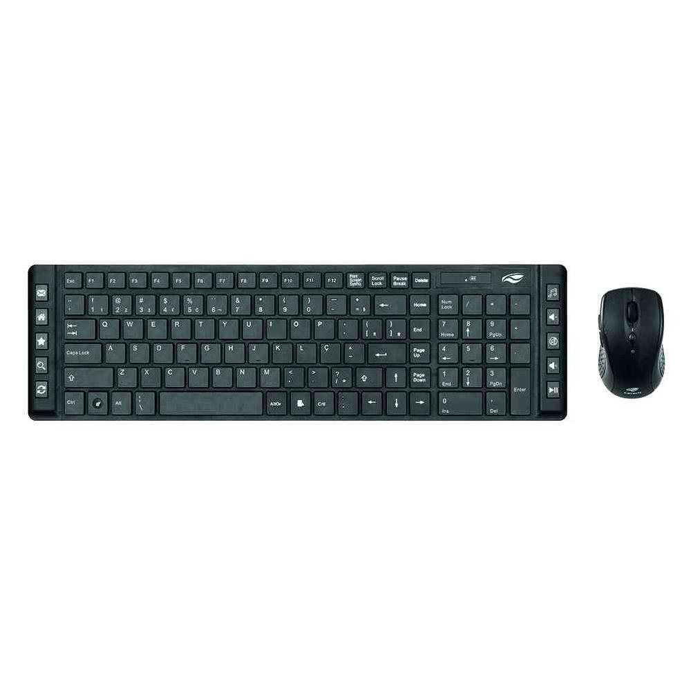 Kit Teclado E Mouse Sem Fio C3 Tech K-W50bk Preto