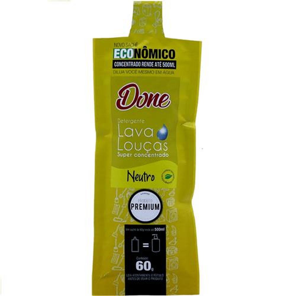 Detergente Concentrado Sachê Neutro 60g - DONE