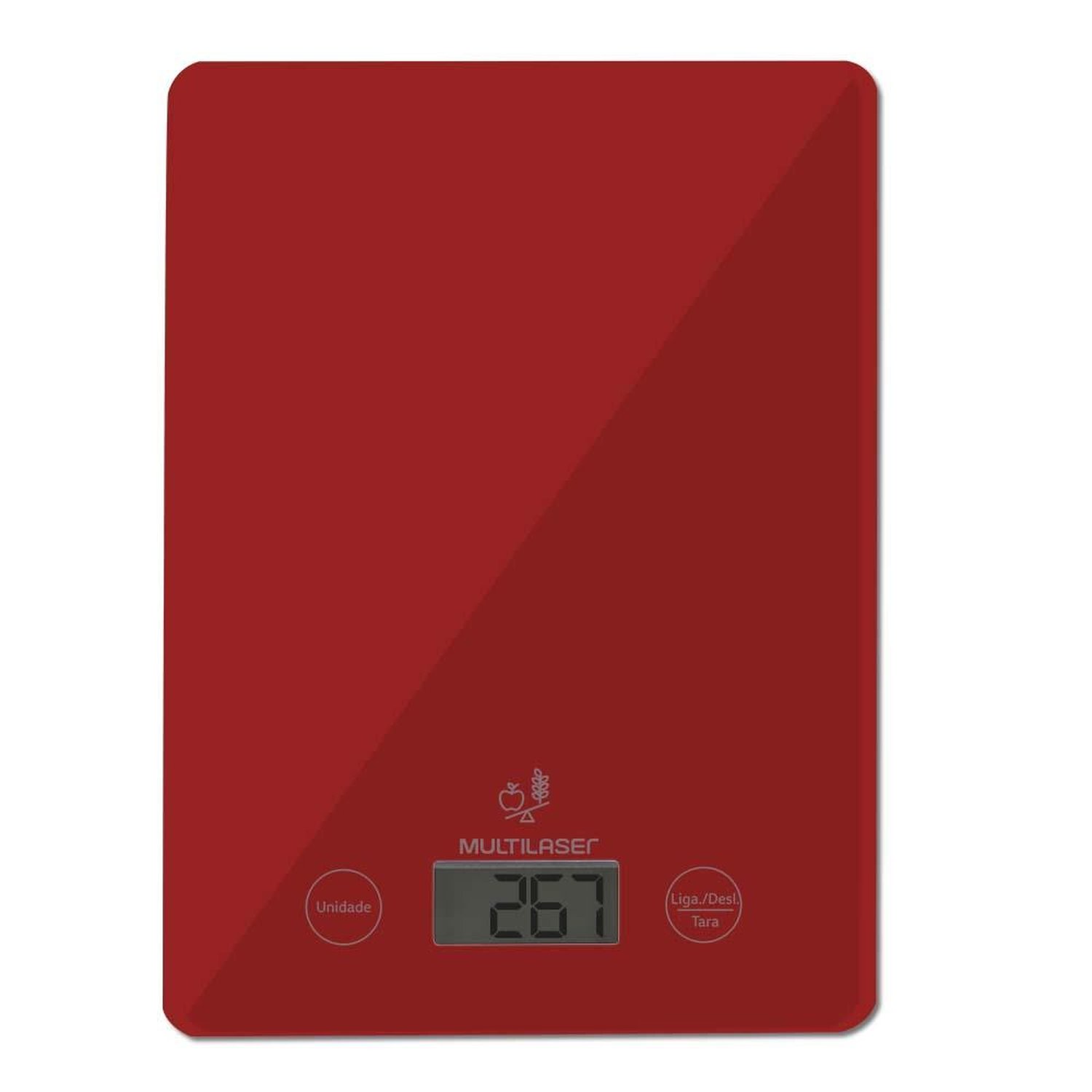 Balança De Cozinha 5Kg Vermelha Multilaser - CE118