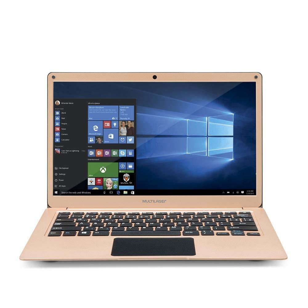 Notebook Multilaser Legacy Air Intel Celeron 4GB 64GB 13.3 Pol. Full HD Windows 10 Dourado - PC223