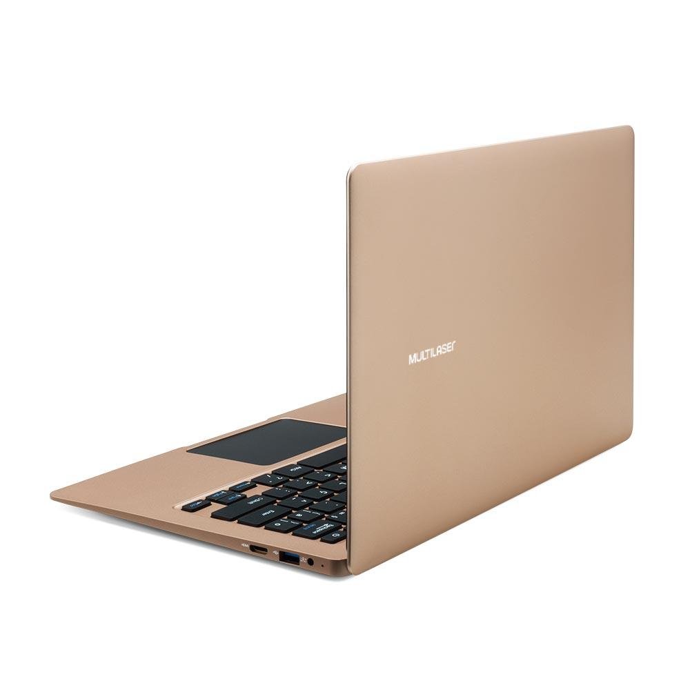 Notebook Multilaser Legacy Air Intel Celeron 4GB 64GB 13.3 Pol. Full HD Windows 10 Dourado - PC223