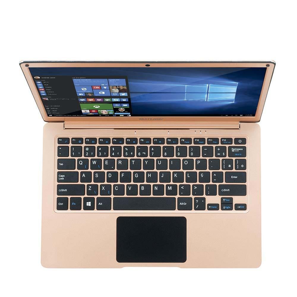 Notebook Multilaser Legacy Air Intel Celeron 4GB 64GB 13.3 Pol. Full HD Windows 10 Dourado - PC223