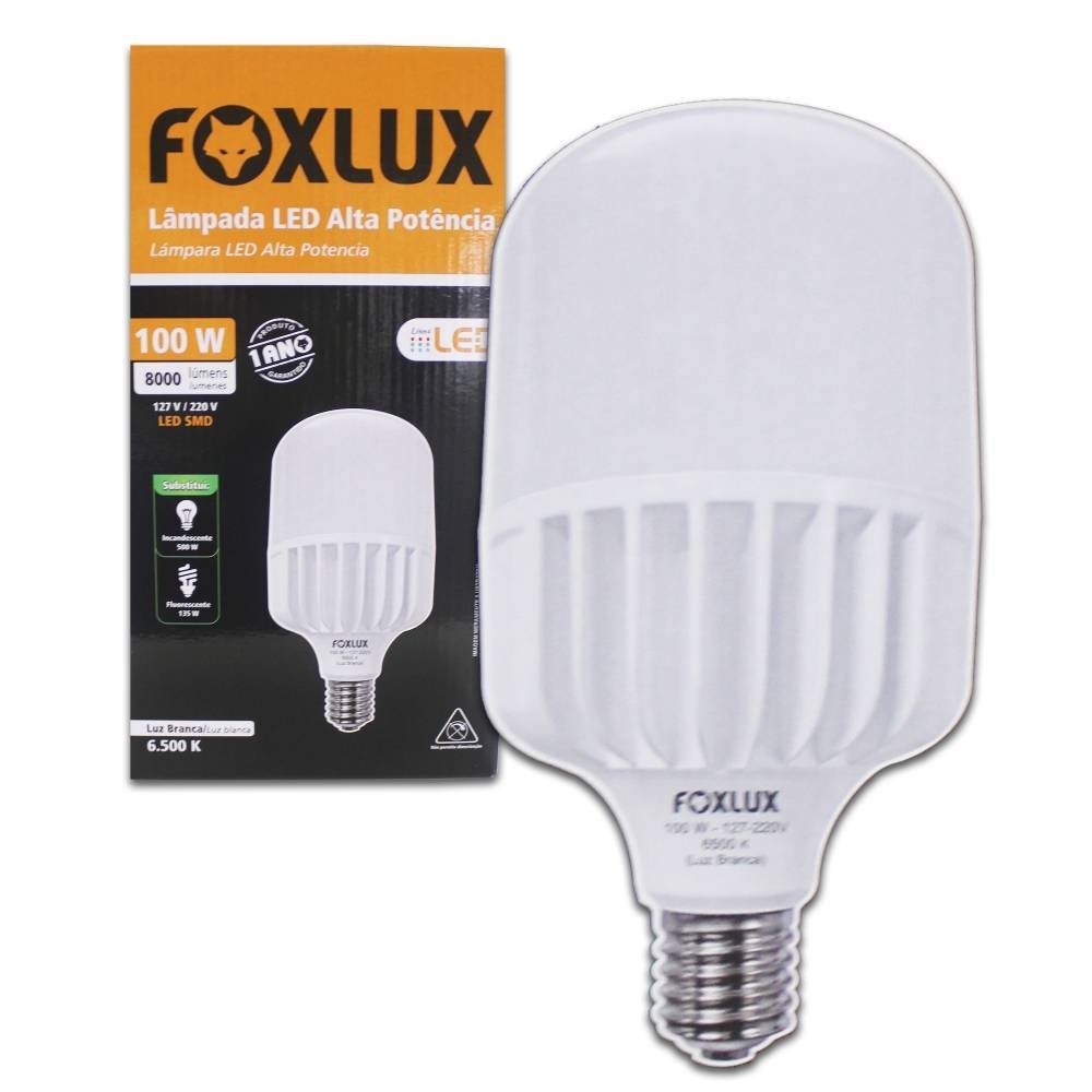 Lâmpada LED Alta Potencia 100W 6500K E-27 Bivolt