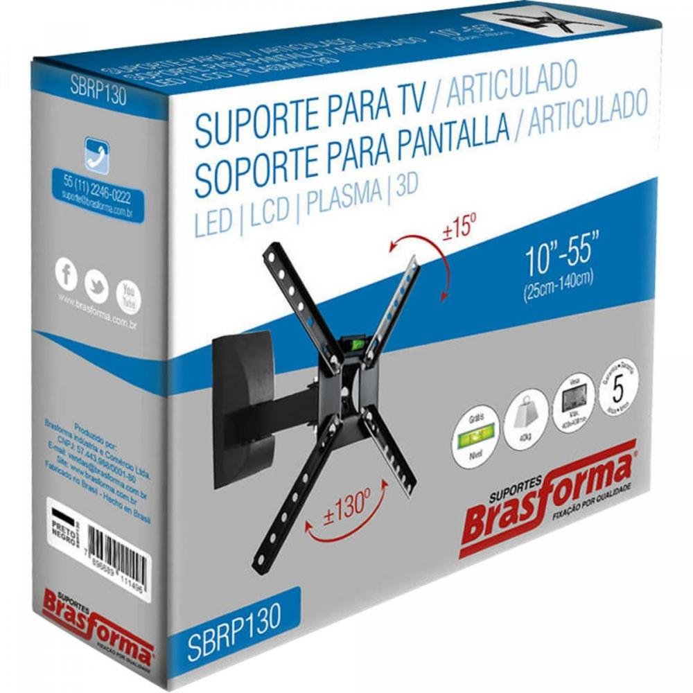 Suporte para Tv Móvel 10" a 55" Sbrp130 Brasforma