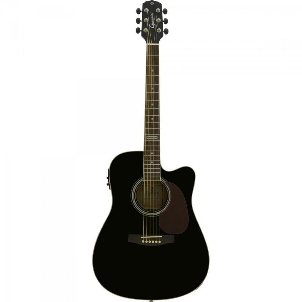 Violão Eletroacústico Dreadnought Folk Cutaway Aço Gf1d Preto Giannini
