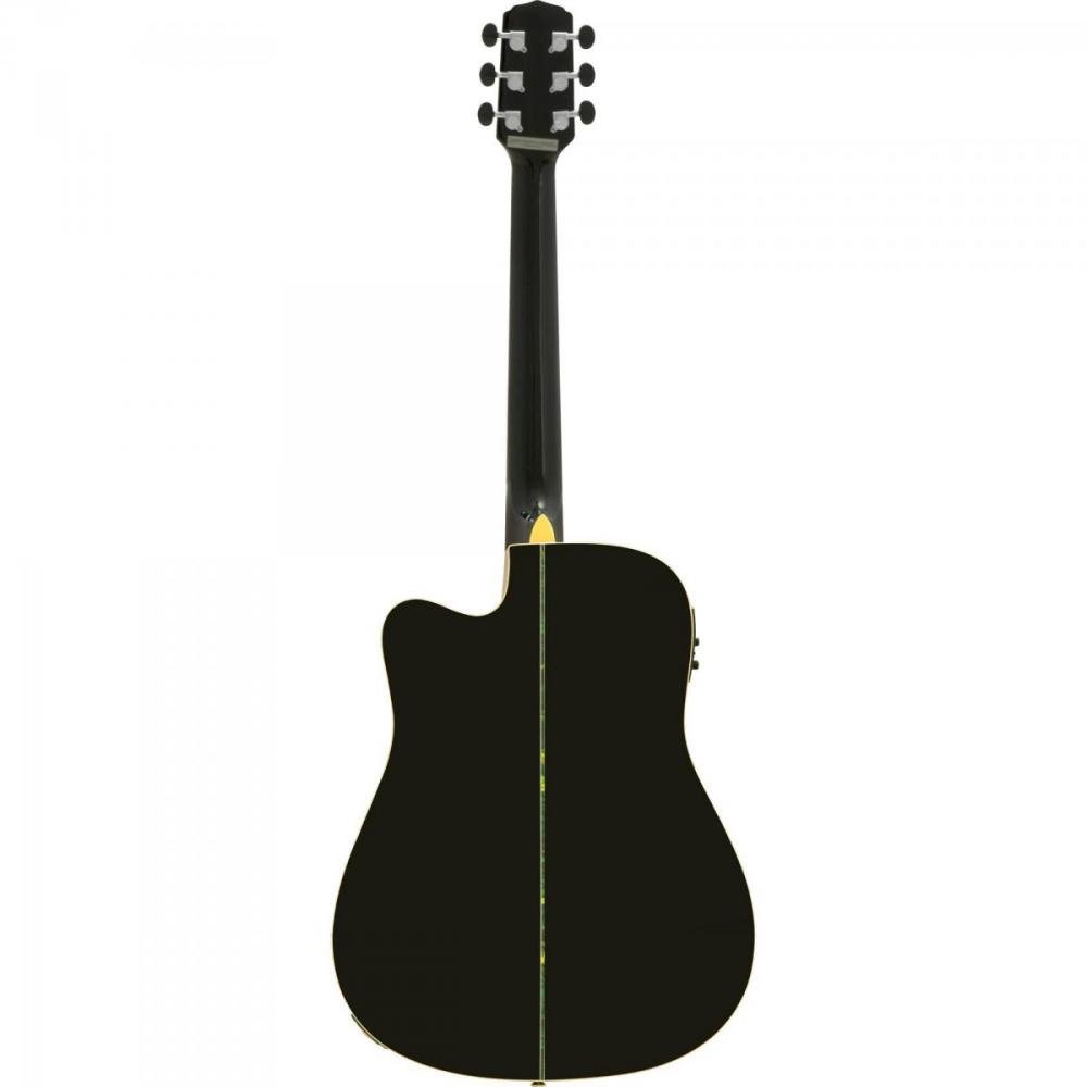 Violão Eletroacústico Dreadnought Folk Cutaway Aço Gf1d Preto Giannini