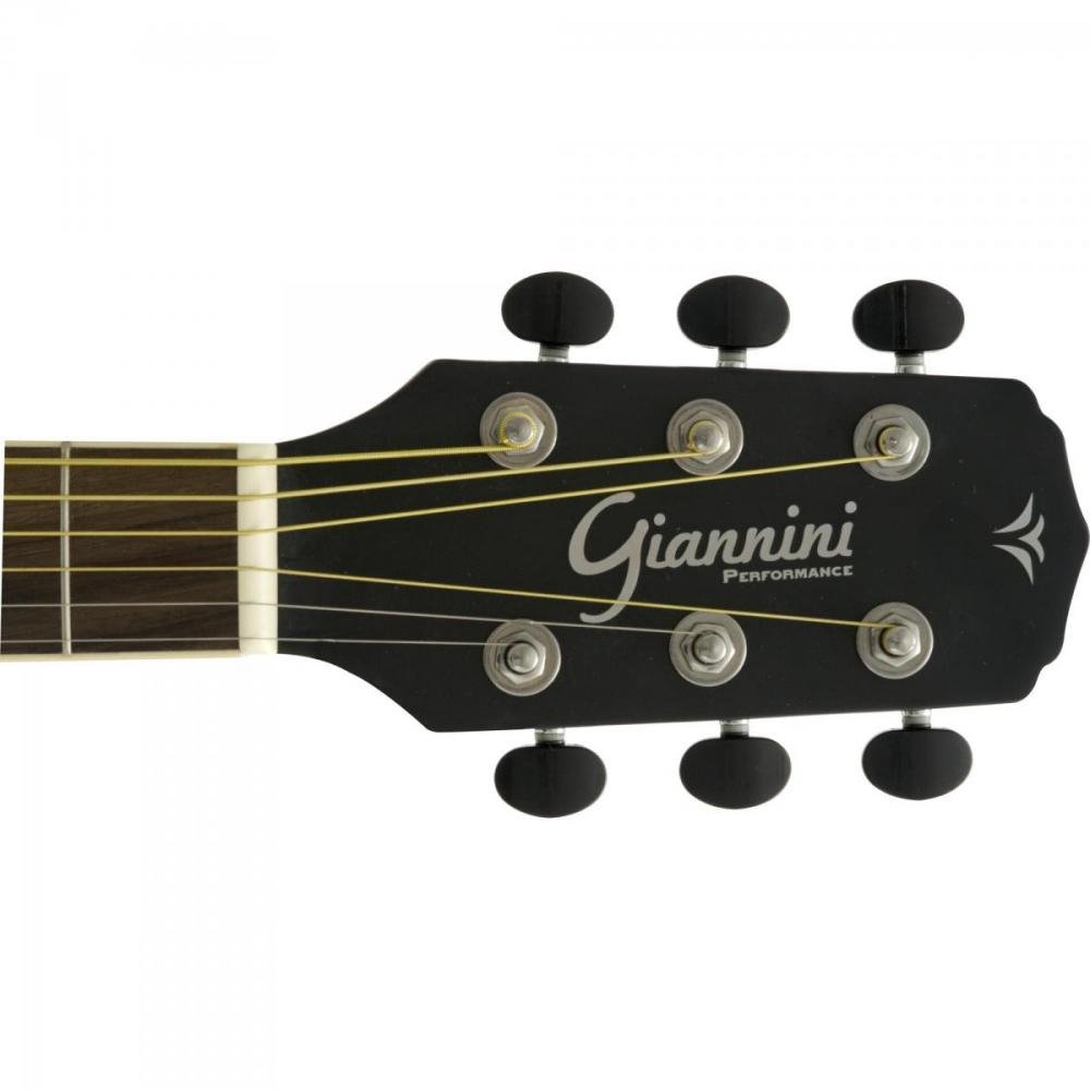 Violão Eletroacústico Dreadnought Folk Cutaway Aço Gf1d Preto Giannini