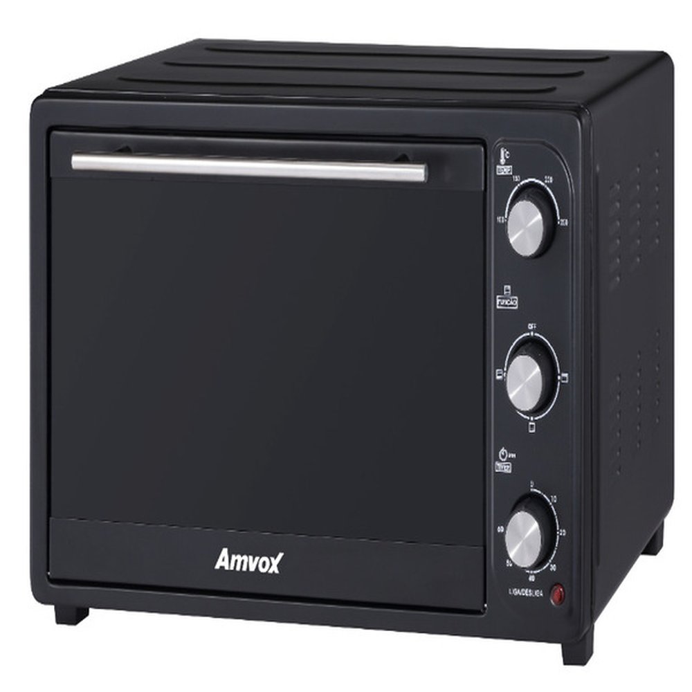 Forno Elétrico Amvox 45L Timer com Alarme 1500W AFR 4500 BLACK 110V
