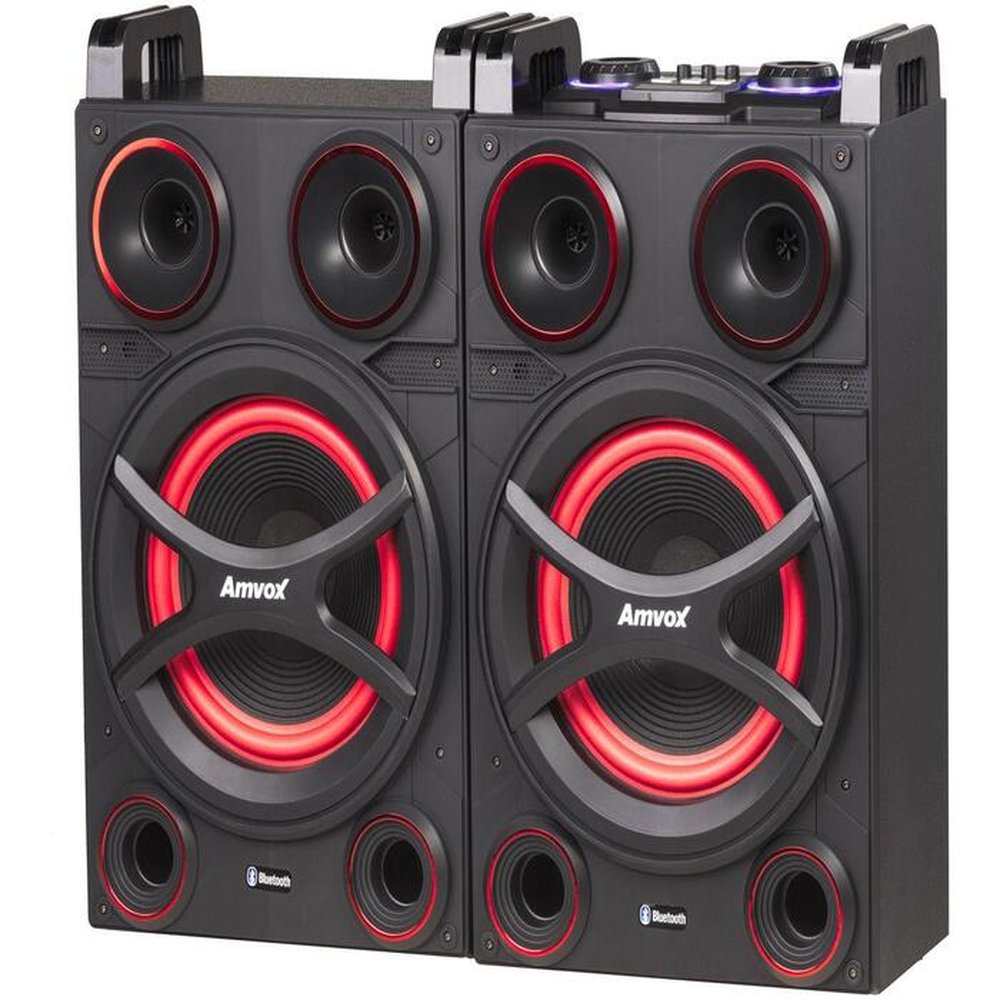 Caixa Amplificada Amvox Bluetooth USB MicroSD Auxiliar Bivolt 1400W ACA 1401 MONSTER