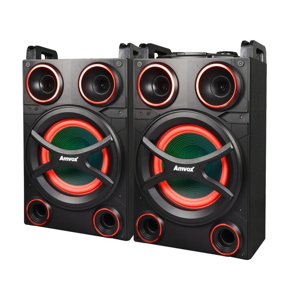 Caixa Amplificada Amvox Bluetooth USB MicroSD Auxiliar Bivolt 1400W ACA 1401 MONSTER