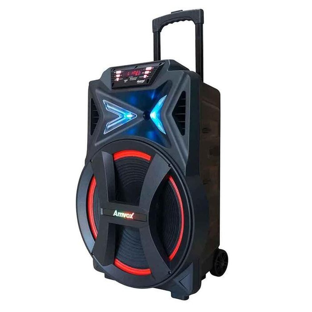 Caixa Amplificada Amvox Led Bluetooth Recarregável USB Auxiliar Bivolt 700W ACA 700 PANCADÃO