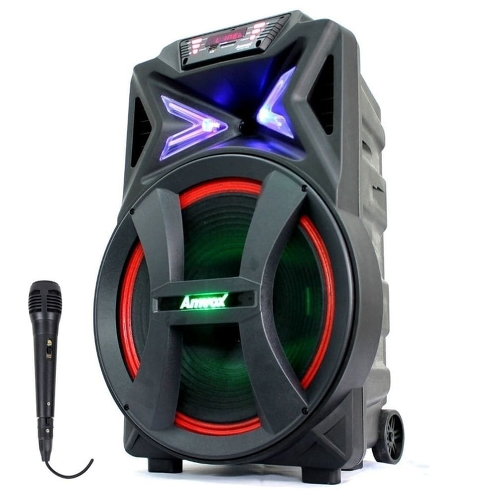 Caixa Amplificada Amvox Led Bluetooth Recarregável USB Auxiliar Bivolt 700W ACA 700 PANCADÃO