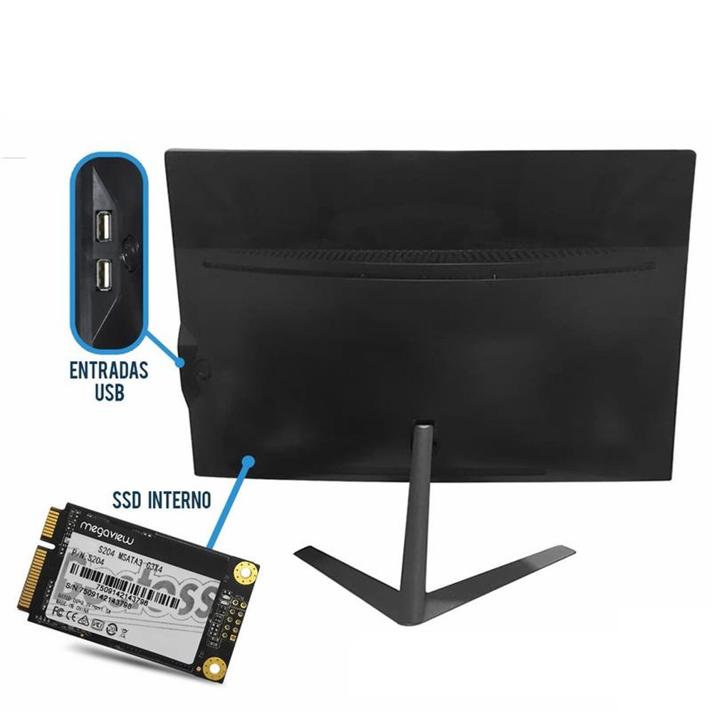 Computador All In One 19 Intel I5 Multimidia 8GB Teclado e Mouse s/fio Windows Pro 5G e Bluetooth SSD 120