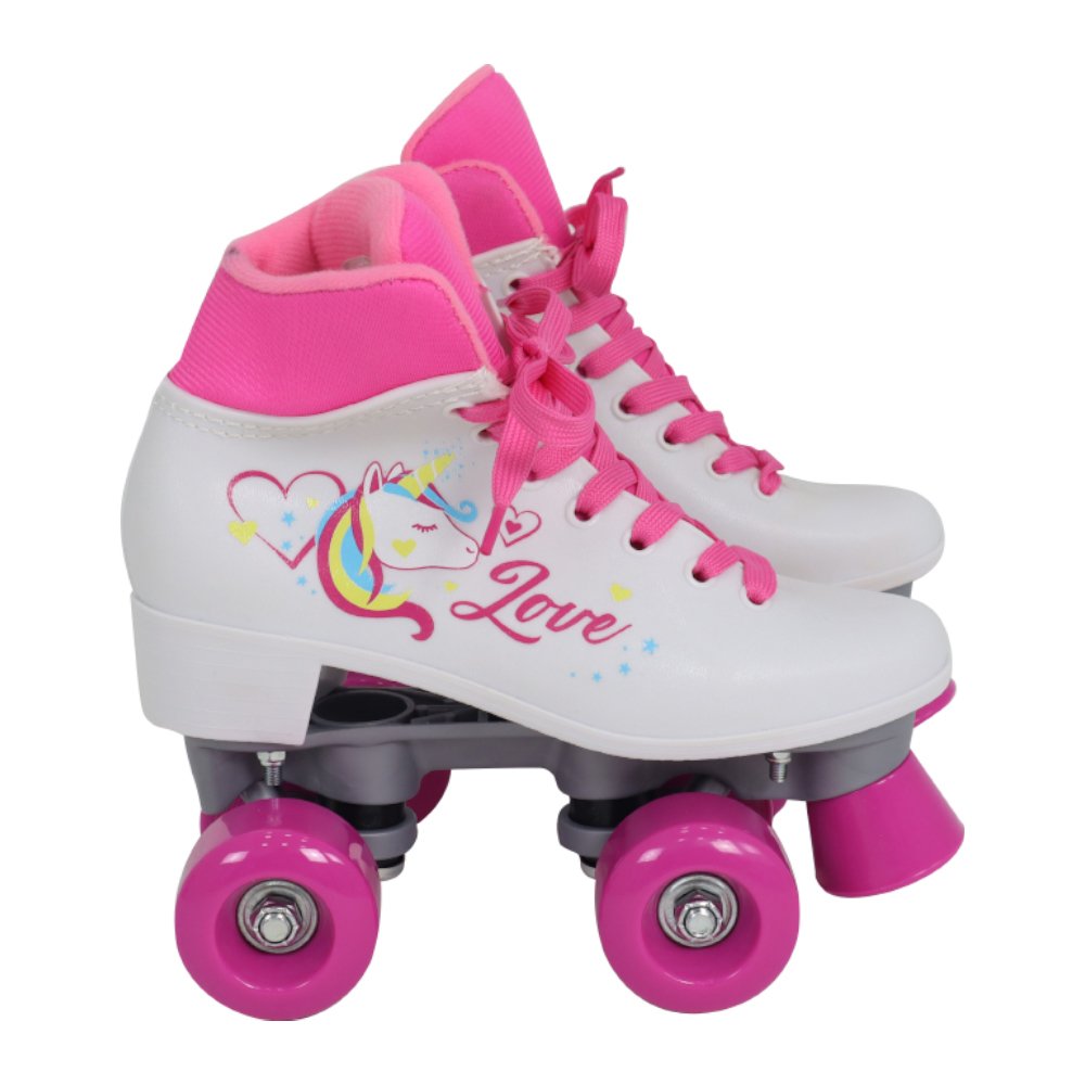 Patins Quad Love Unicórnio Branco 35 Bel