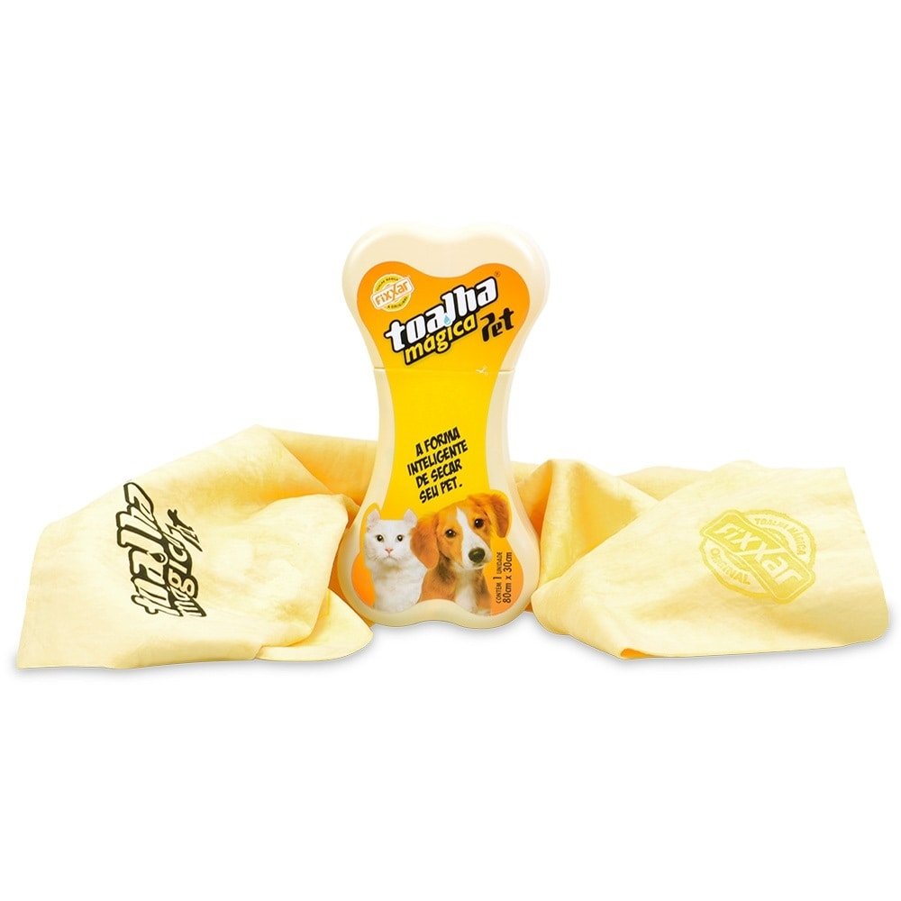 Toalha Mágica Fixxar Pet 80x30cm Amarela
