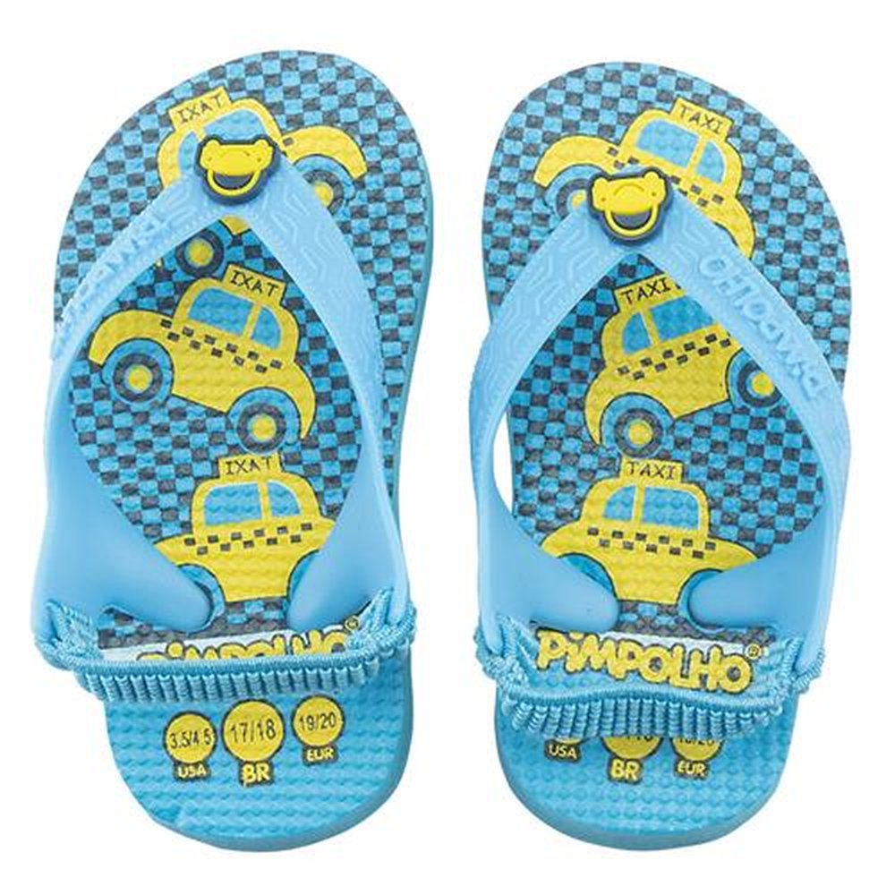 Kit Sandalia Praiana Baby 17-23 Azul Taxi Masculina Pimpolho Com 12 Pares - Numeração 17 A 23