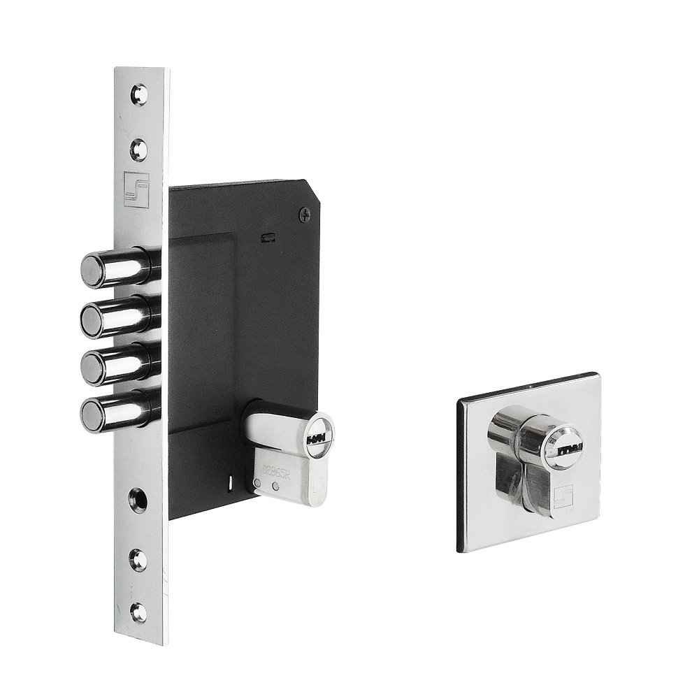 Fechadura Auxiliar Embutir Segurança Roseta Polida- Fortezza