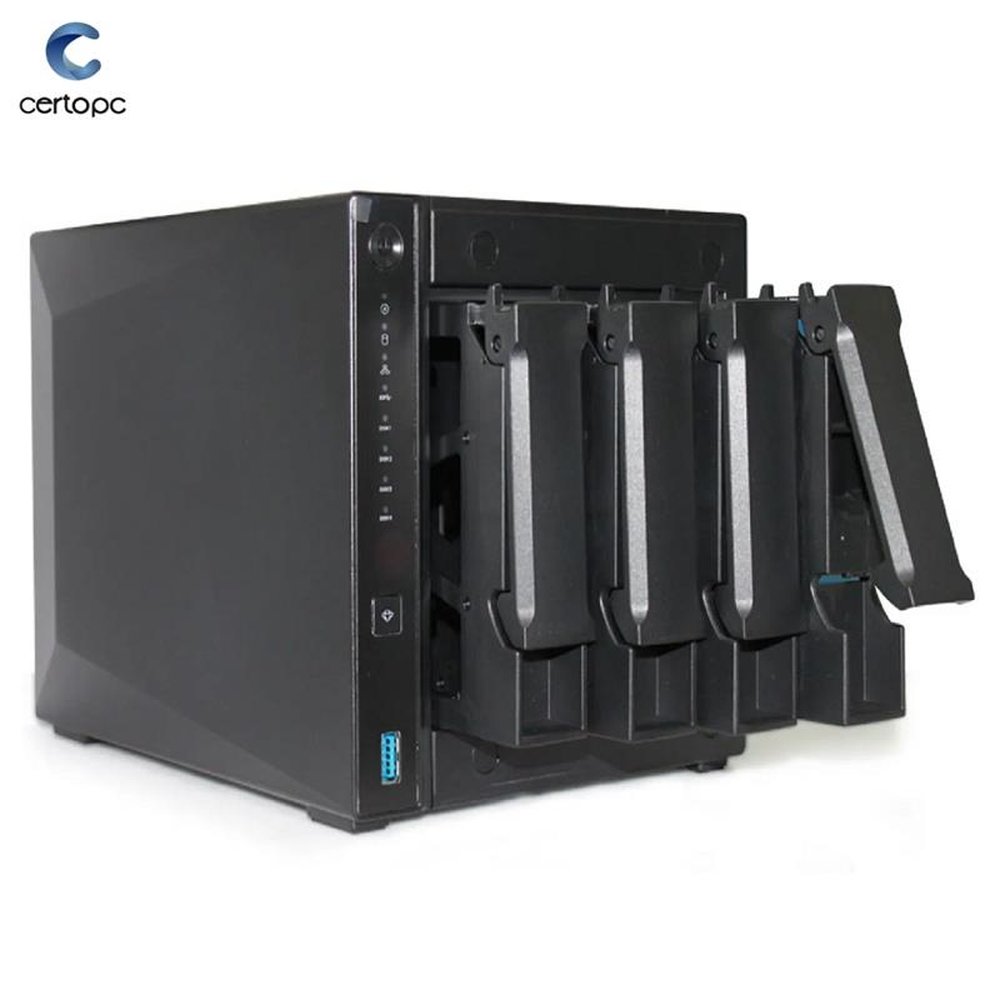 Storage NAS Sistema de Backup Asustor Marvell Dual Core 1,6GHZ 2GB DDR4 (sem disco) AS4004T
