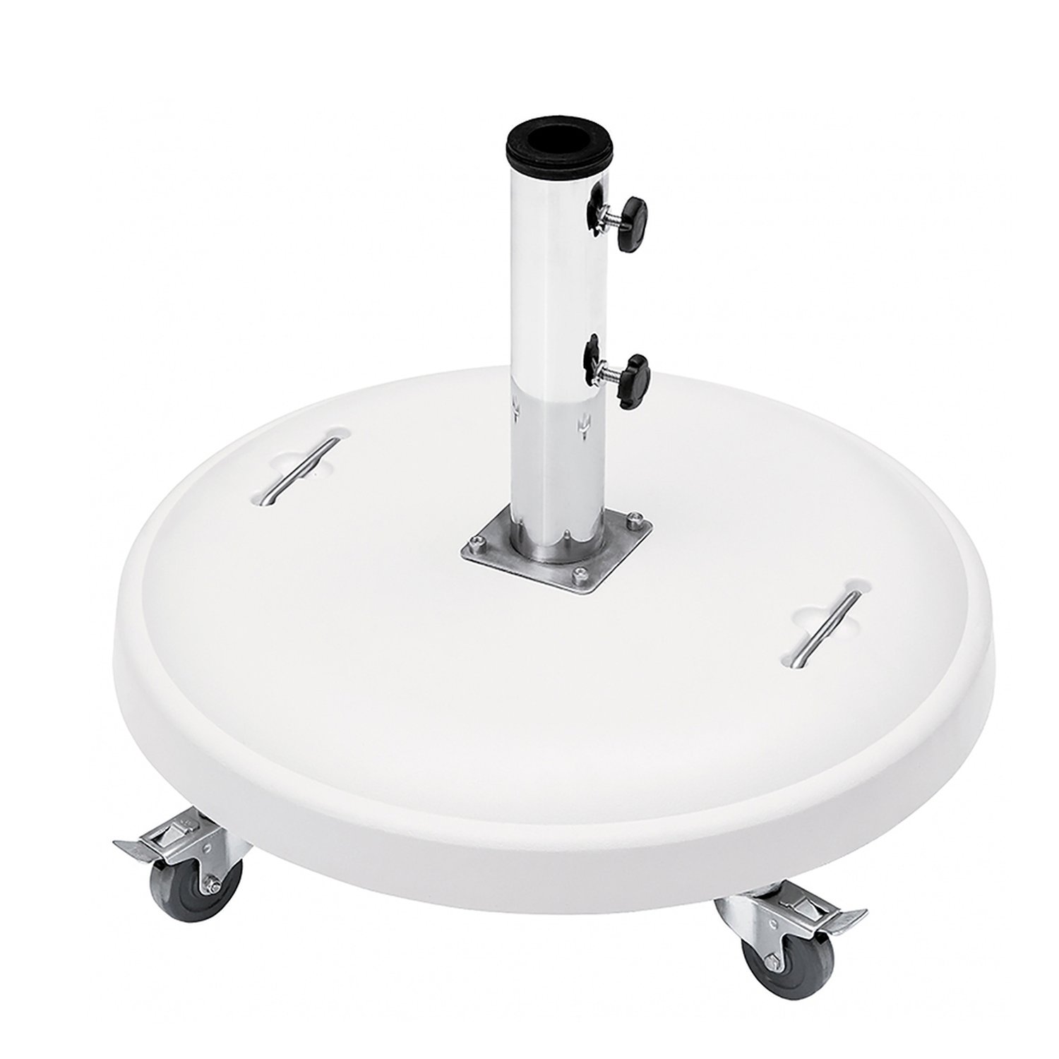 Base Para Ombrellone Redonda Com Rodas Em Concreto 50 Kg Branca Bel