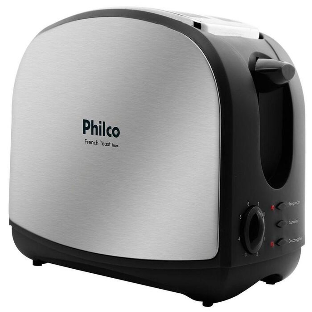 Torradeira Philco Preta French Toast 8 Níveis de Tostagem 127V