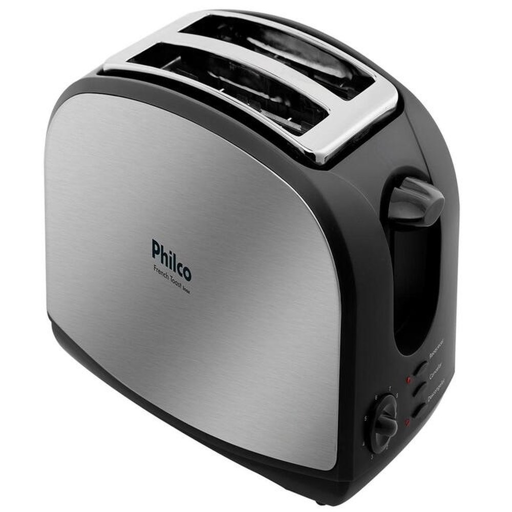 Torradeira Philco Preta French Toast 8 Níveis de Tostagem 127V