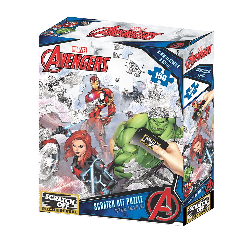 Quebra-Cabeça Scratch-Off Os Vingadores Zipper Box 150 Peças - BR1316