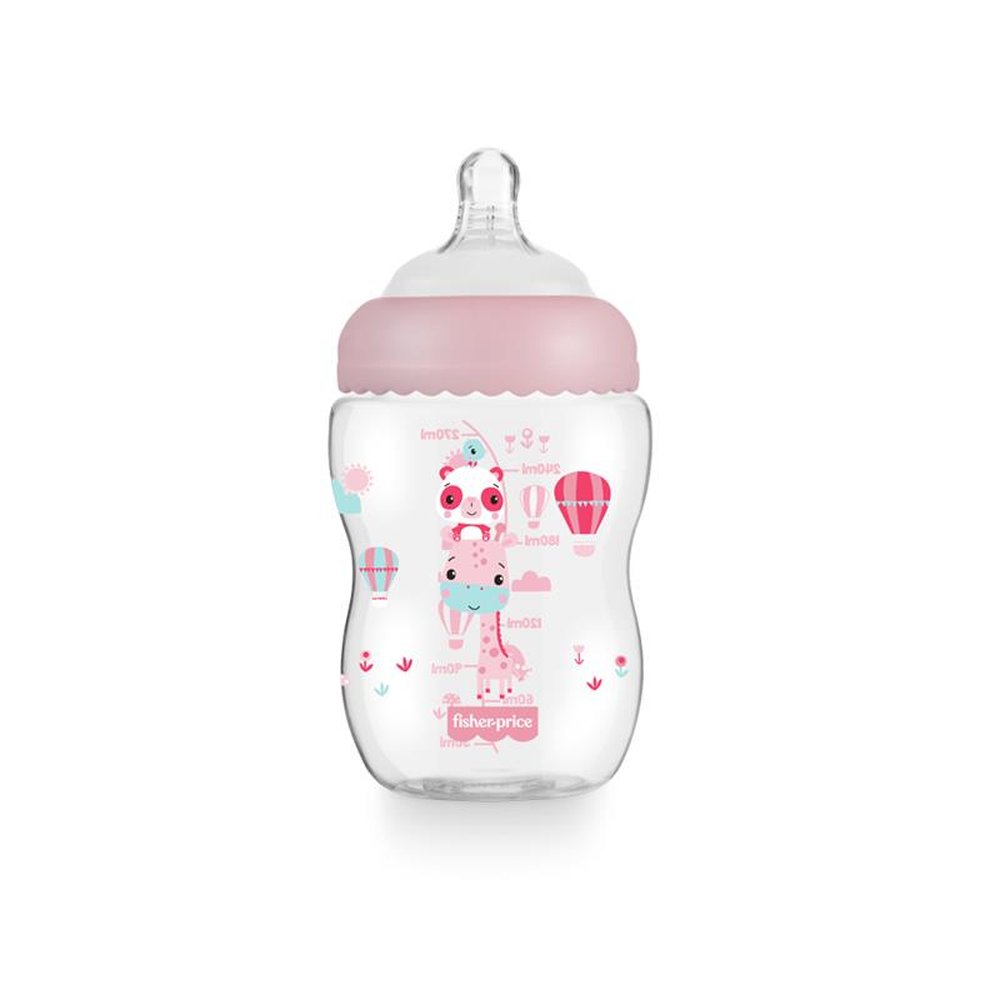 Mamadeira First Moments Rosa Algodão Doce 270Ml Fisher-Price - BB1027