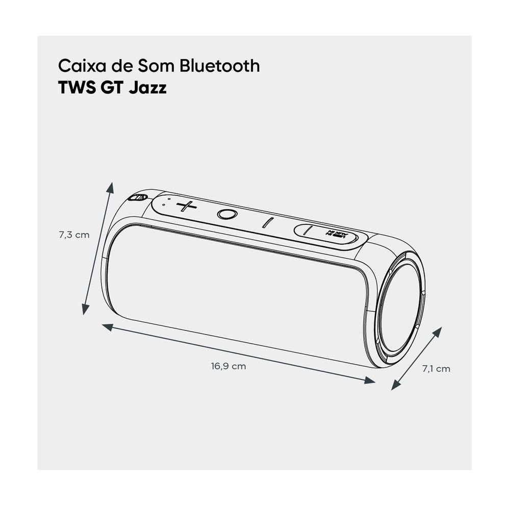 Caixa de Som TWS 30W RMS GT Jazz | Goldentec