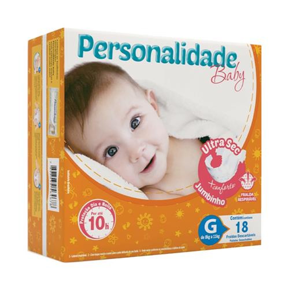 Fralda Personalidade Baby Jumbinho G 16 Unidade