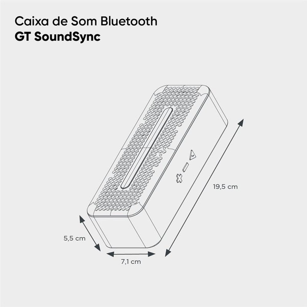 Caixa de Som Bluetooth 6W RMS GT SoundSync Madeira | Goldentec