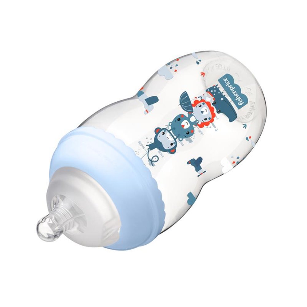 Mamadeira First Moments Marshmallow Azul 330ml +4 meses Fisher Price - BB1030