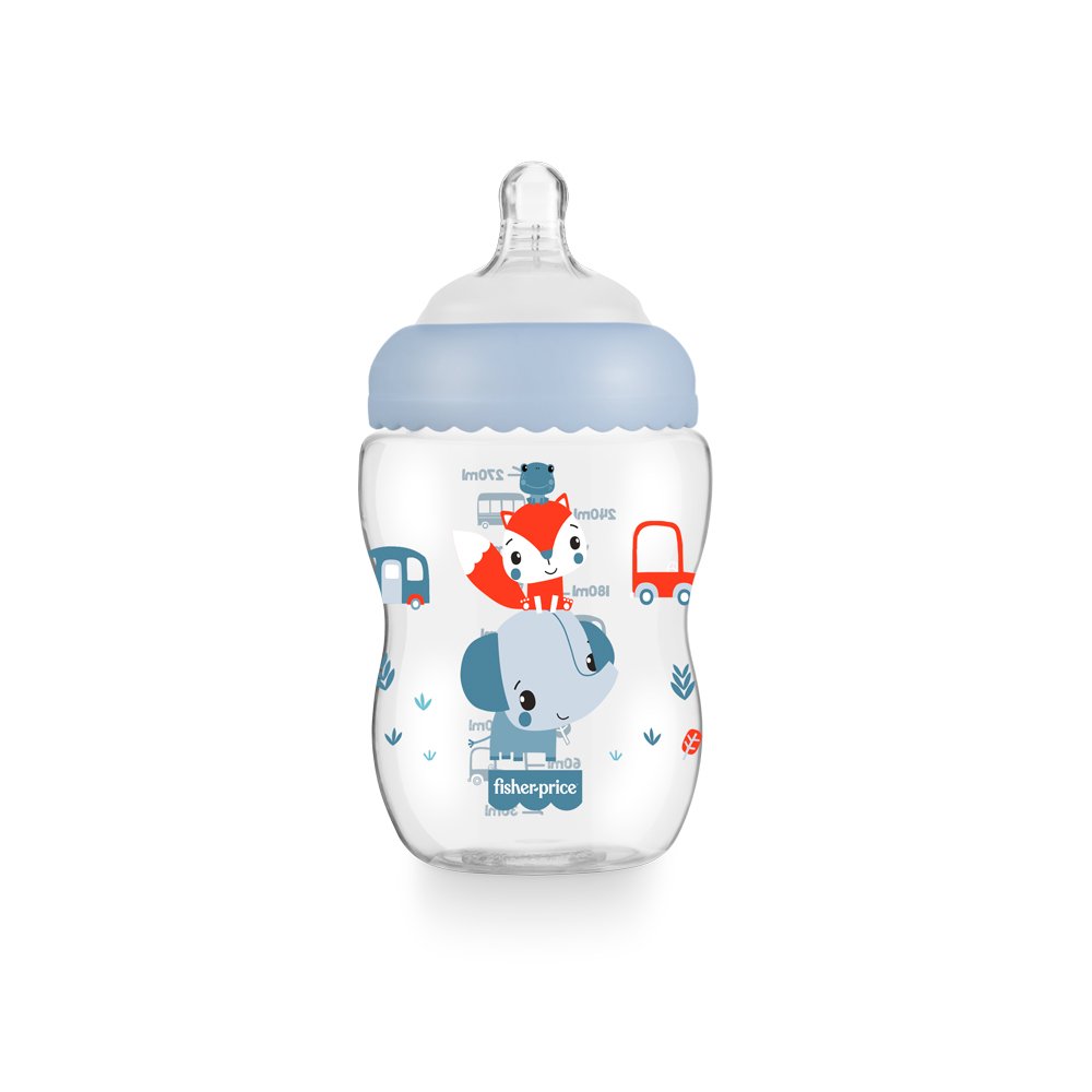 Mamadeira First Moments Marshmallow Azul 270ml +2 meses Fisher Price - BB1029