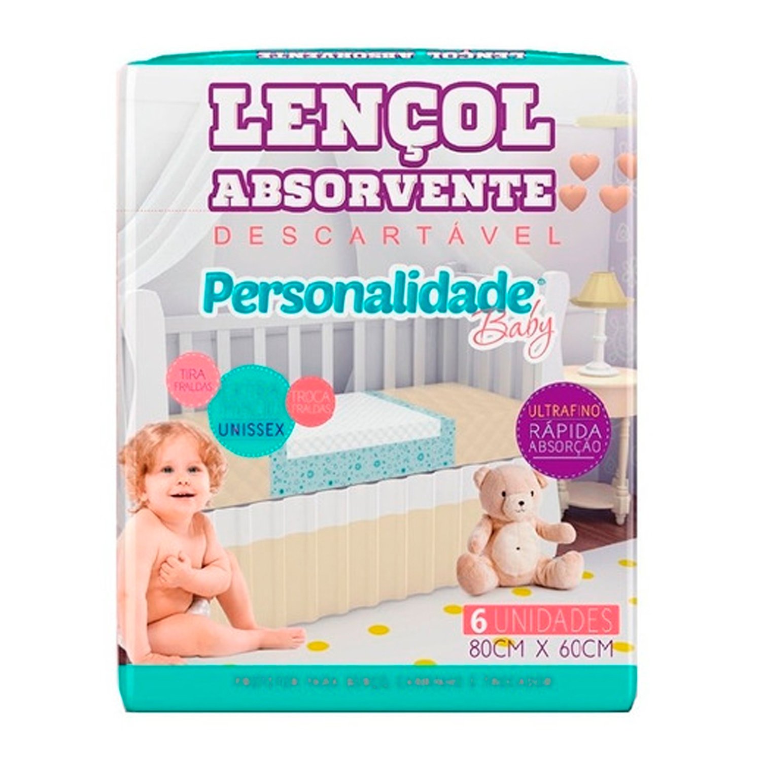 Lençol Trocador Descartável Personalidade Baby Com 6