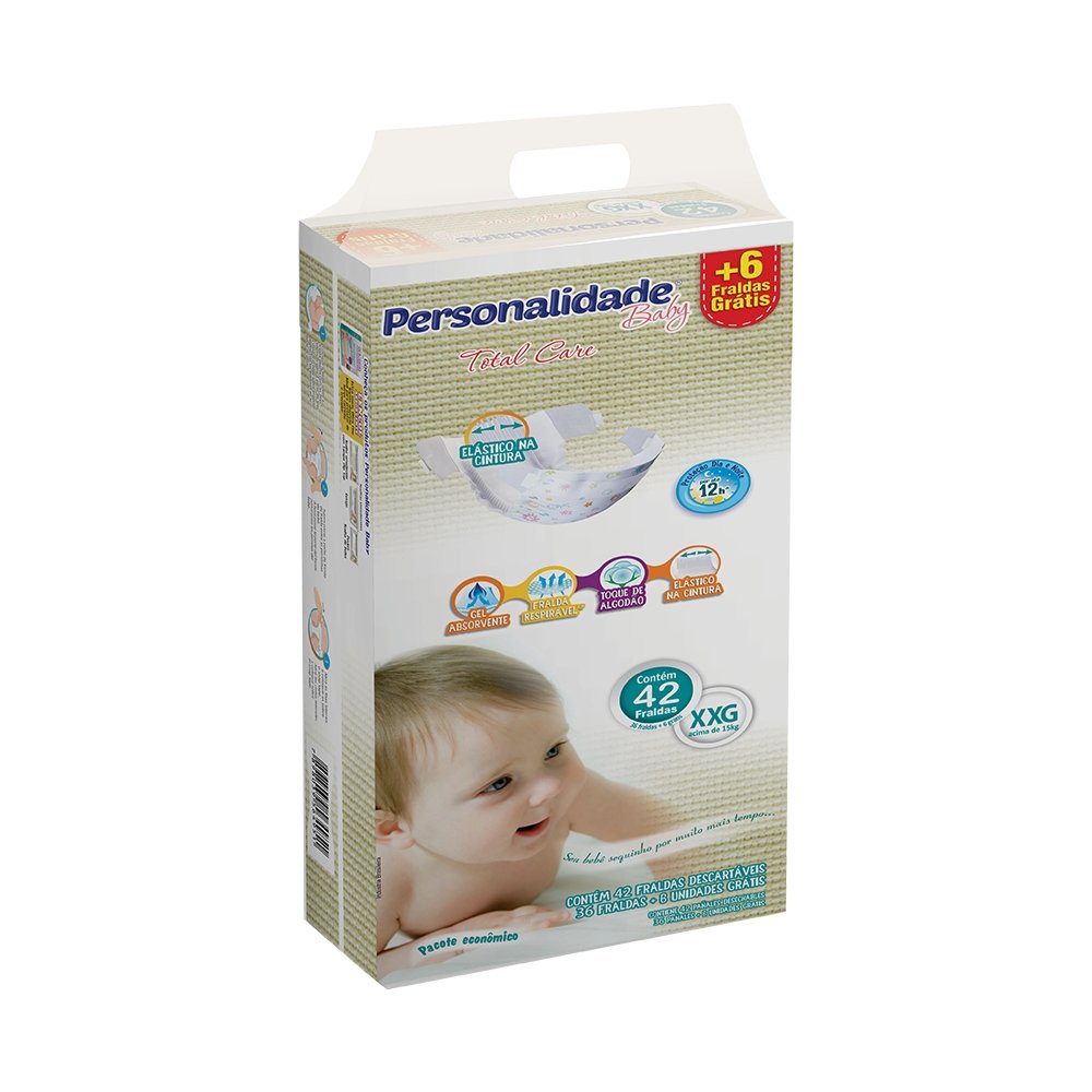 Fralda Personalidade Baby Total Care Xxg 42 Unidade