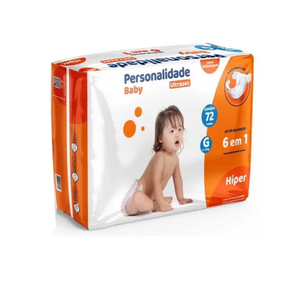 Fralda Personalidade B Ultra Sec Hiper G Com 72 Unidades