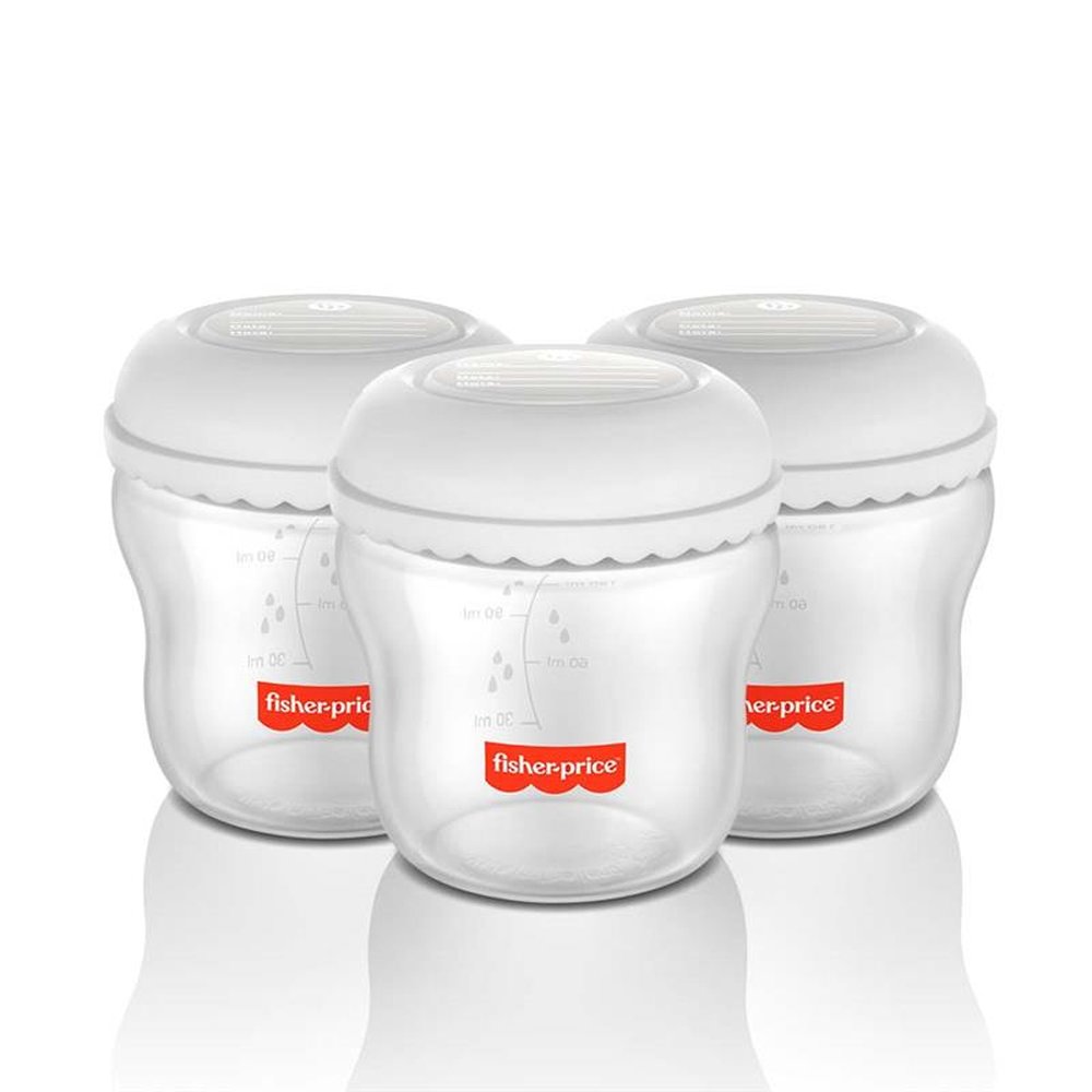 Kit 3 Frascos para Armazenar Leite 150 ml Moms Essentials Frisher Price - BB1077