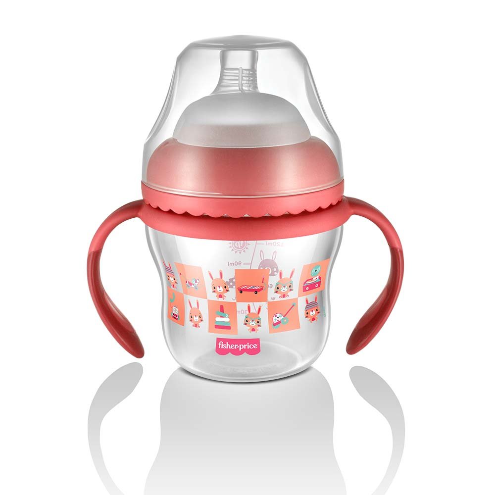 Copo de Transição First Moments + Bico Extra + Alça Removivel 150 ml Rosa Fisher Price - BB1056