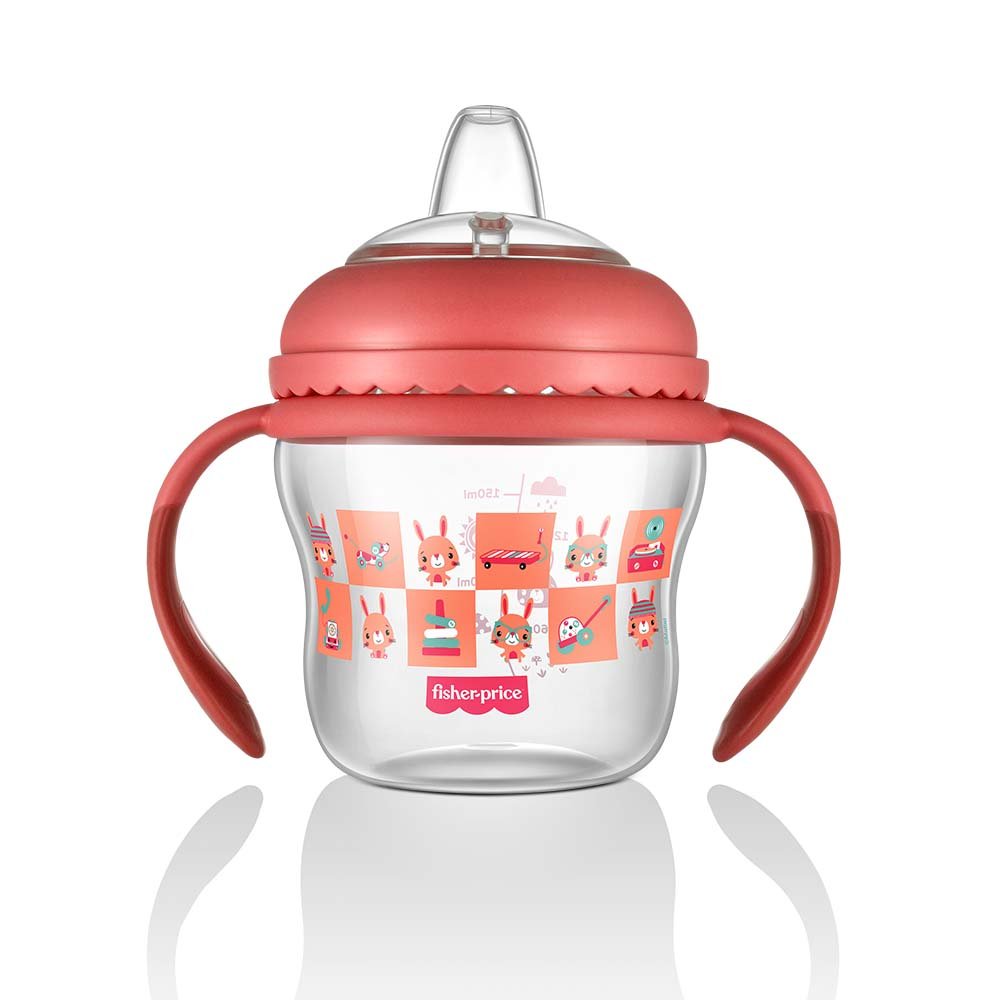 Copo de Transição First Moments + Bico Extra + Alça Removivel 150 ml Rosa Fisher Price - BB1056