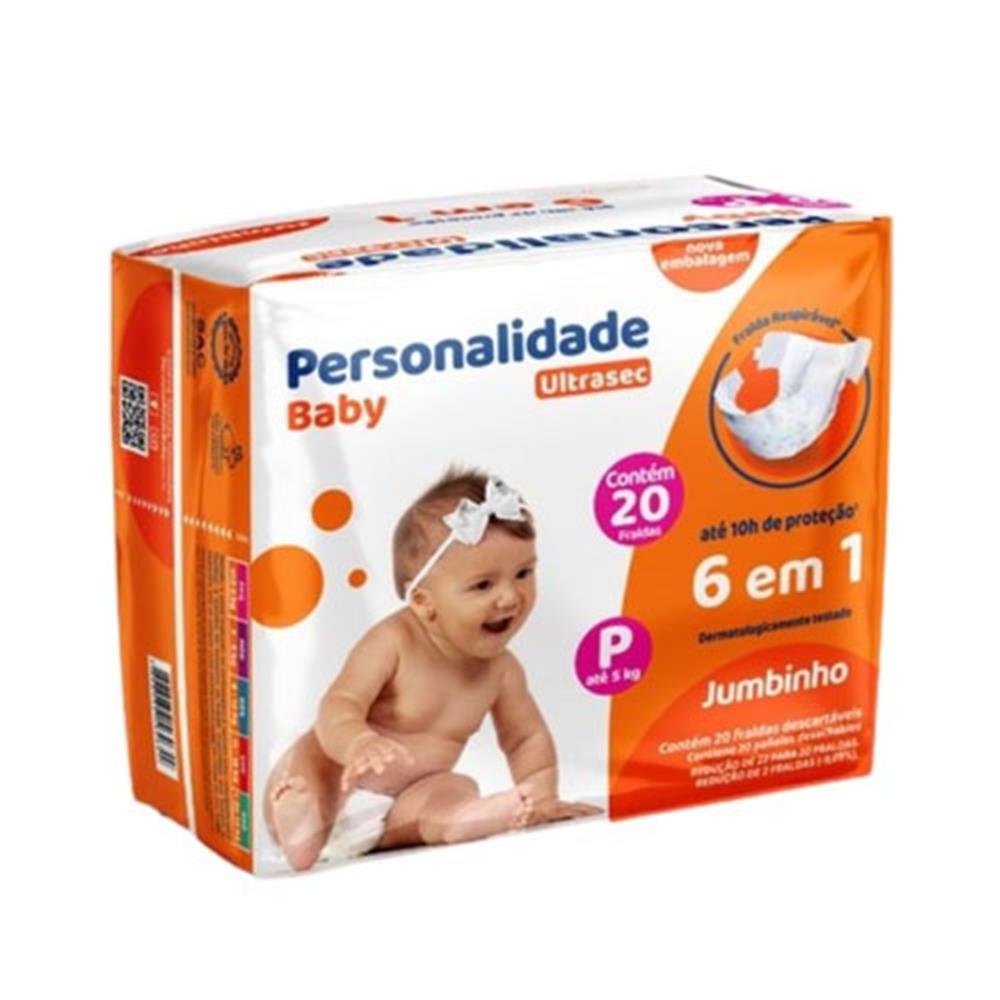 Fralda Personalidade Ultra Sec Jumbinho PEQ 08PCTx22 Unidades