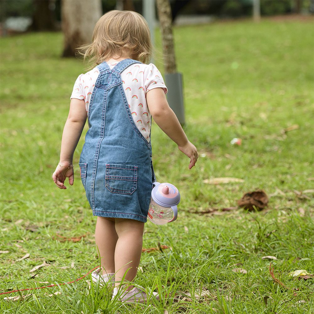 Copo de Treinamento com Bico Semi-rígido First Moments 270ml Rosa Glitter Fisher Price - BB1015