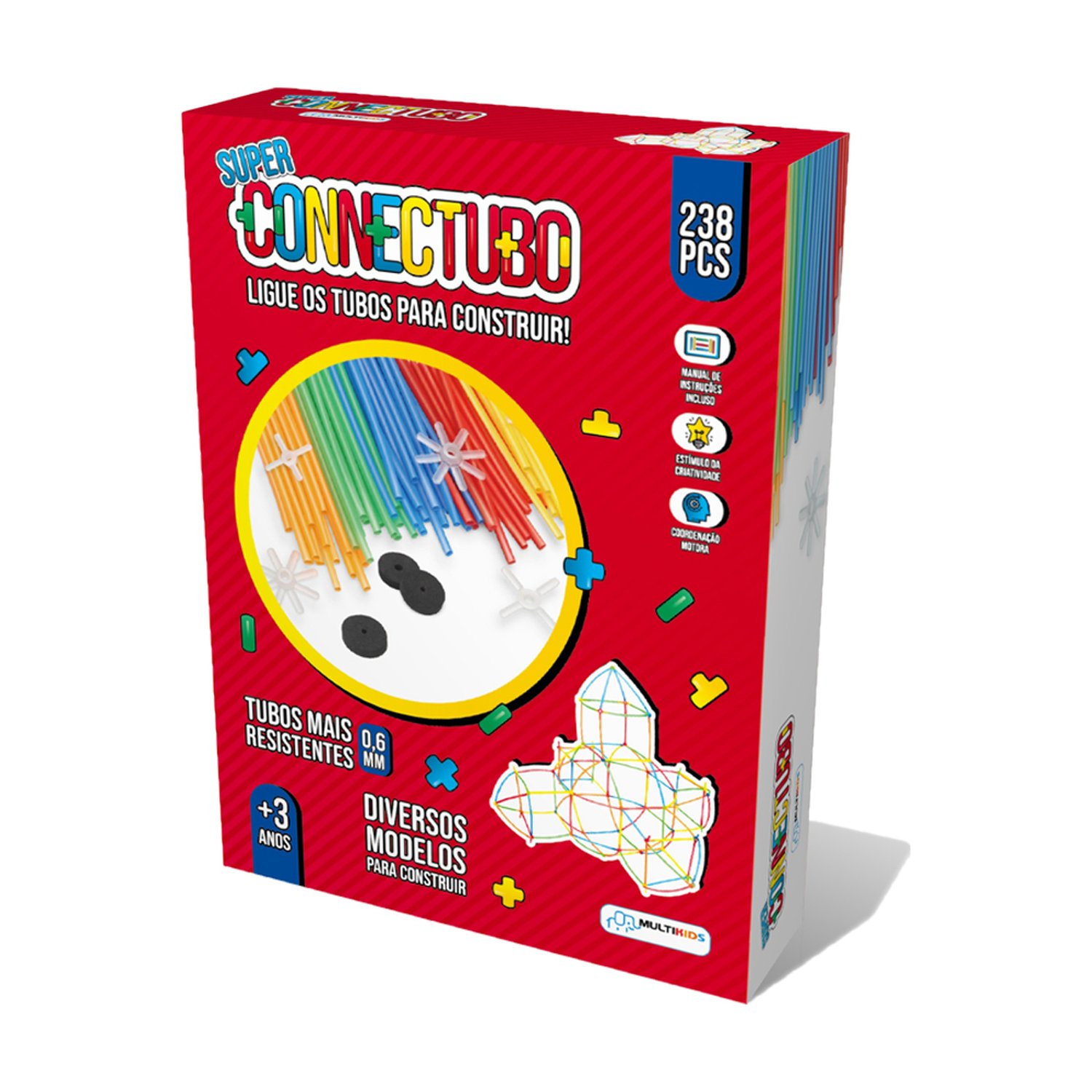 Super Connectubo 238 Peças 0,6 Cm Multikids - BR1399